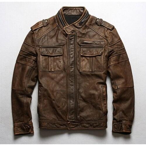 Japanese-Style Retro Old First Layer Cowhide Leather Coat Mens Direct Supply Casual Motorcycle Leather Jacket Leather Coat