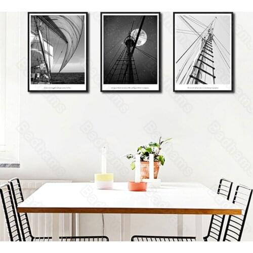 Frameless Style Home Decoration Living Room Mural Night View Sail Bedroom Dining Hall Corridor Porch Canvas Hanging Painting
