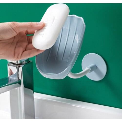 Perforation-free Draining Soap Box Wall-mounted Soap Rack Creative Non-water Soap Holder Shell Soapbox Household Bathroom Tools