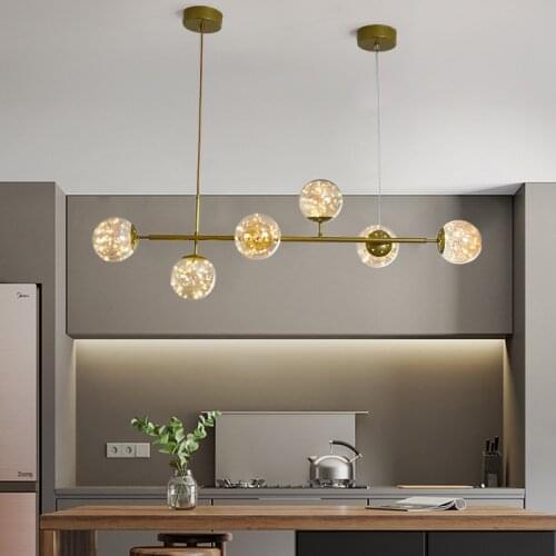 Nordic LED Gold Chandelier For Living Room Kitchen Bedroom Study Modern Magic Bean Hanging Lamp Home Lighting Fixtures