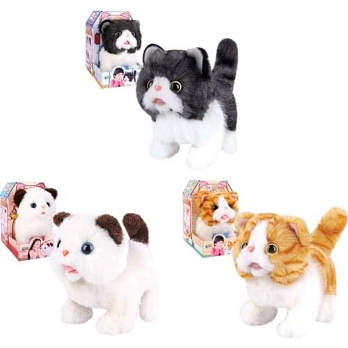 2021 New 17cm/7inch Touch Sensing Robot Cat Stuffed Doll Plush Doll Soft Electric Toy