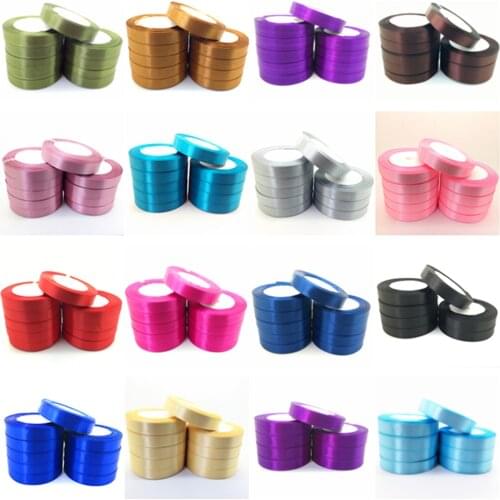 Wholesale 1'' 25mm Wide 25 yds/roll Wedding Craft Bows Satin Ribbon Pcik Colors