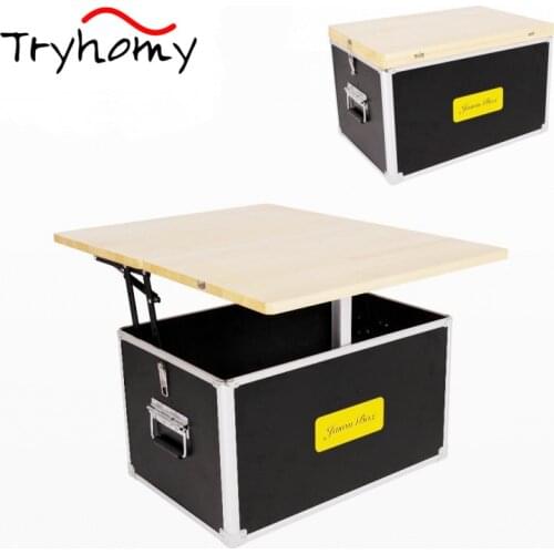 Tryhomy 55L Portable Folding Camping Kitchen Outdoor Cooking Table Aluminum Car Camp Tableware Cookware Storage Box Table