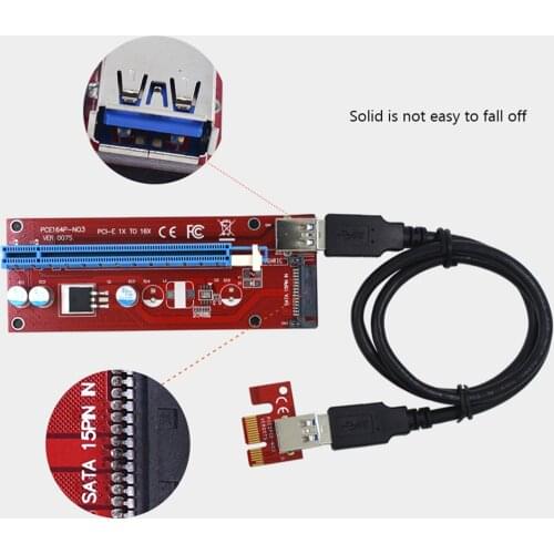 VER007 PCI-E GPU Riser Card 007S PCI Express SATA Power for ETH GPU Mining Miner, Easy to Install
