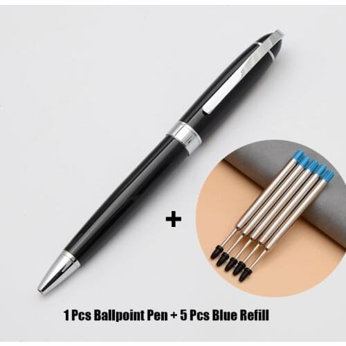 High Quality Rolllerball Pen 1Pcs Rotating Metal Ballpoint Pen Stationery Ballpen 1.0mm Black Ink Office & School Supplies