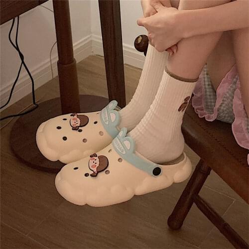 Apanzu Women Garden clogs Summer 2021 Beach Slip on Loafer Sandals Woman Comfortable Cartoon Cute Rubber Clogs Slid Sandalias