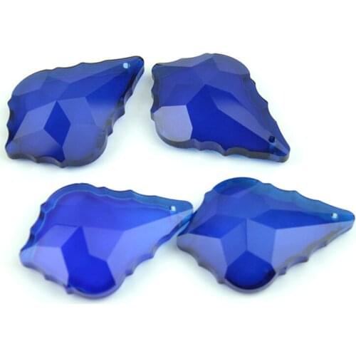 Dark Blue 38mm/50mm/63mm/76mm Crystal Glass Chandelier Crystal Maple Leaf Crystal Hanging Pendant For Lamp Part