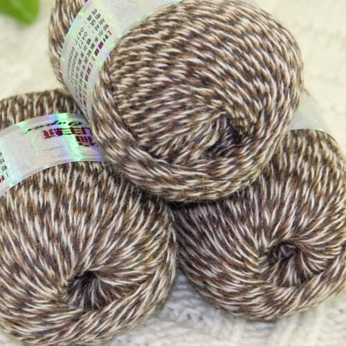 High quality 100% pure cashmere luxury warm and soft hand-knitting yarn Multi Khaki Beige 233-630