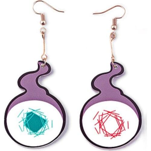 Japanese Anime Toilet Ring Earrings Cosplay Acrylic Pendant Earrings Girl Ear Clip Jewelry Accessories Gift