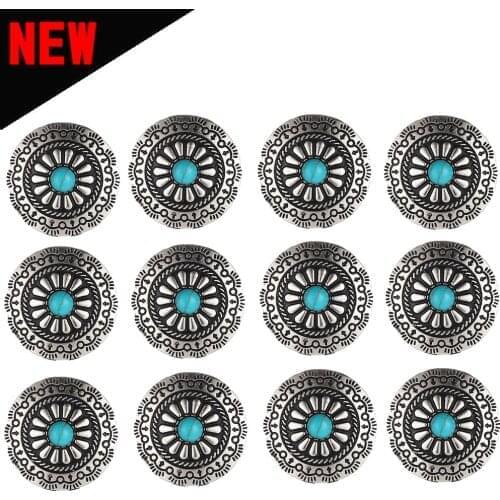 Western denim belt or slippers diy novel concho Wallet accessories Caicloth buckle screw multi-function alloy accessories