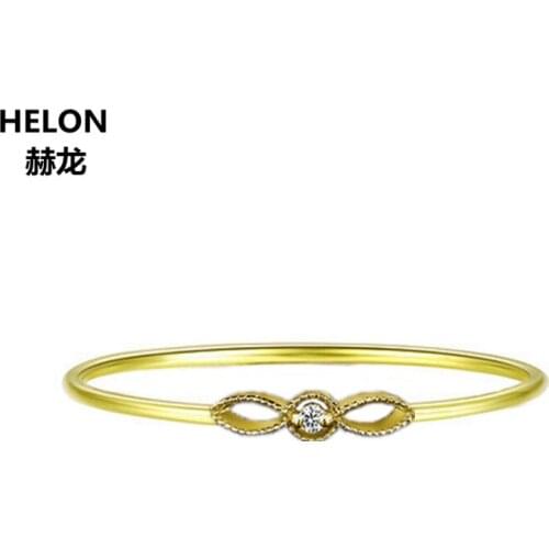 Art Deco Solid 14k Yellow Gold VS/H Natural Diamonds Engagement Wedding Women Ring Anniversary Band Party Fine Jewelry Vintage