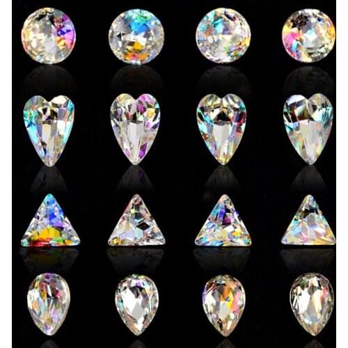 3D Acrylic Heart /Round/ Shape Crystal Rhinestone Facet Glitter Gem Nail Art Polish Tips Decoration Wheel Manicure Jewelry Tool