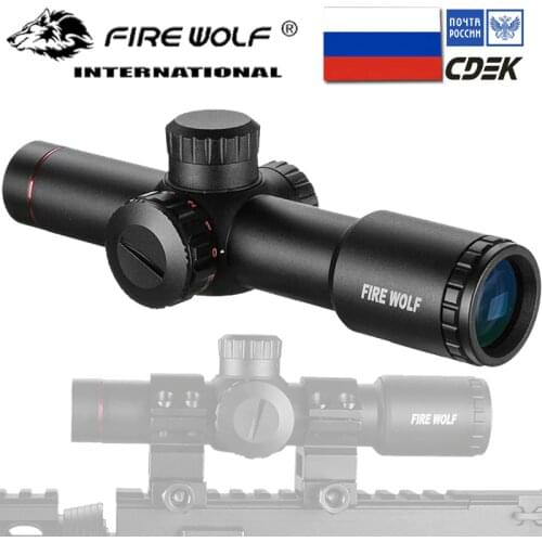 4.5x20 Compact Hunting Rifle Scope Red Illuminated Optical Sight P4 Reticle Riflescope With Flip-open Lens Caps and Rings