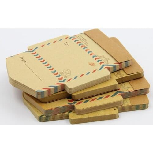 45 Pcs/pack Mini Retro Vintage Kraft Paper Envelopes Cute Cartoon Kawaii Paper Korean Stationery Gift