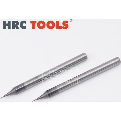 5pcs Length 50mm 0.2/0.3/0.4/0.5/0.6/0.7/0.8/0.9mm Tungsten Carbide CNC endmill 2Flutes Micro Flat/Ball Router Bits End Mill