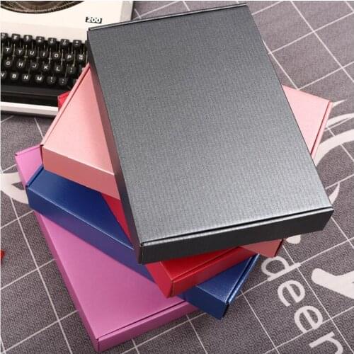 5pcs/lot Color Gift Box Corrugated Mailer Boxes Thicken Packing Box For T-shirt/Wigs/Candy/Party Favor Package Decoration