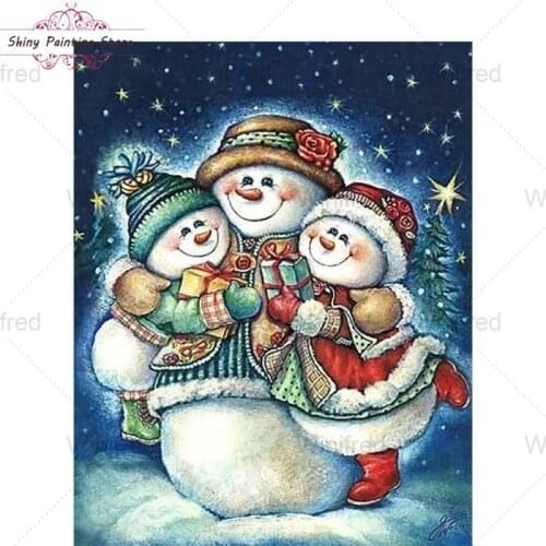 5D DIY Diamond Painting Snowman Cross Stitch Diamond Embroidery Cartoon Hobbies And Crafts Wall Art Home Decor Handicraft Gift