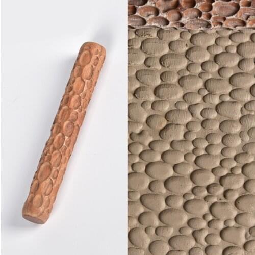 5x Pottery Pattern Roller Fish Clay Modeling Handle Press Carved Hand Tools