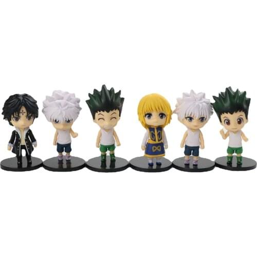 6 Pcs/Set Hunter X Killua Zoldyck Kurapika Chrollo Lucilfer Action Figures PVC Model Toys Anime School Supplies Anime Figurine