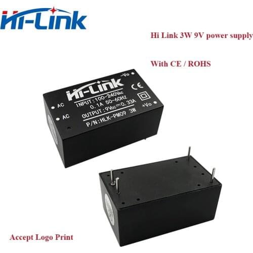 Free ship 5pcs/lot 110V 220V to 9V 330mA Power switch module HLK-PM09 Hi-Link directly sale