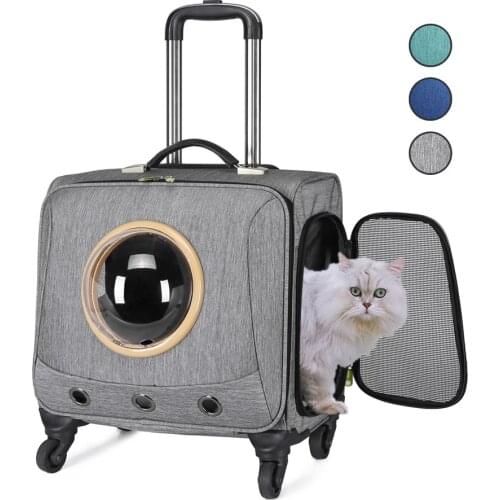 Pet Dog Cat Carrier Trolley Case Space Capsule Travel Bags For Small Dogs Puppy Outdoor Stroller Pet Car Travel Accessories