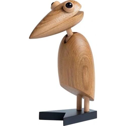 Room Ornaments Sculptures Center Peace Statues Figurines For Interior Nordic Wooden Handicraft Woodpecker Home Interior Desktop