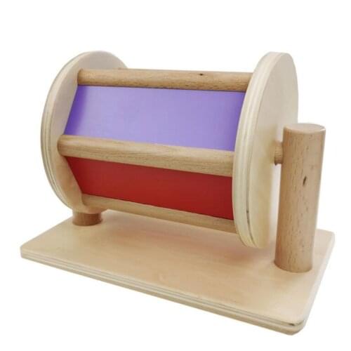 Montessori Wooden Textile Drum Colorful Sensory Toys 0-3 Years Old IC Class Toddlers & Infants Early Education Educational Toys