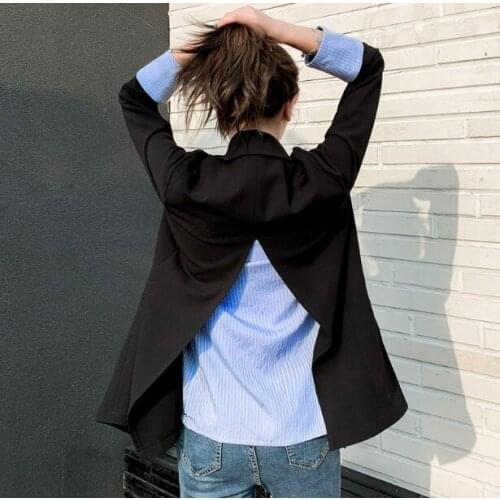 Retro Double-row Button Stripe Coloured Small Suit New Style of Spring Garment 2019 J201904000038