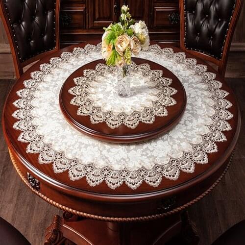 European Brocade Fabric Water Soluble Embroidery Lace Striped High-end Tablecloth Hotel Villa Restaurant Banquet Christmas Decor