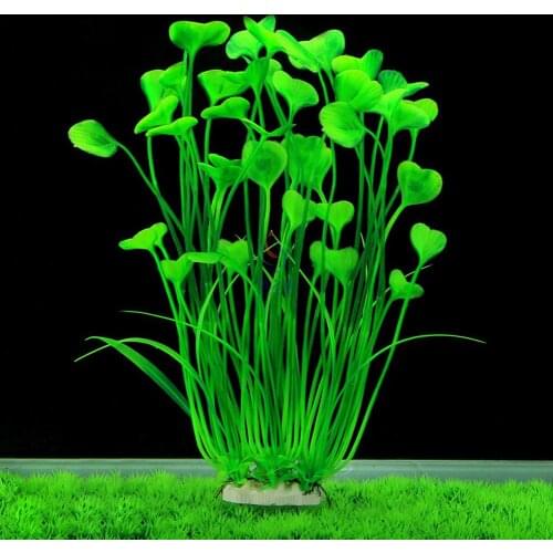 HobbyLane Fish Tank Artificial Heart-shaped Plastic Plant Ornament Aquarium Decor Colorful Water Grass