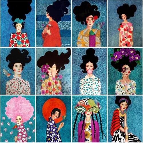 HUACAN Picture By Numbers Girl Home Decoration Paint By Number Figure Acrylic Unique Gift Drawing On Canvas