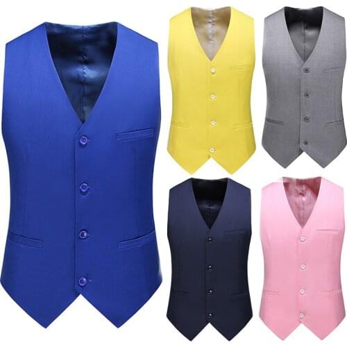 Classic Men Suit Waistcoat Slim Fit Vest High Quality Clothing Wedding Team Uniform Groomsman Solid Colors Plus Size gilet male