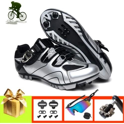 Cycling Shoes for Men Women Professional Mountain Bike Sneakers Add SPD Pedals Breathable Self-locking Racing Biking Footwear
