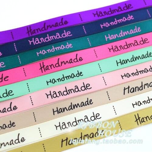 2 meters) 3/8'' (10mm) Ivory White printed Handmade ribbon colored romantic gift wrap ribbons