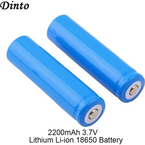 Dinto Real 2200mAh 10pcs/lot 18650 Li-ion Lithium Battery 3.7V Rechargeable Bateria for Torch Light LED Laser Pen for Toy
