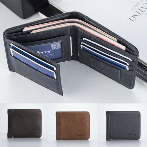 Mens Casual Wallets Leather Short Foldable Wallet Purse 17 Credit Cards Holder