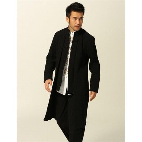 New Fashion Tang Suit Novelty Black Mens Classic Chinese Style Top Jacket Button Free Shipping Coat S M L XL XXL XXXL