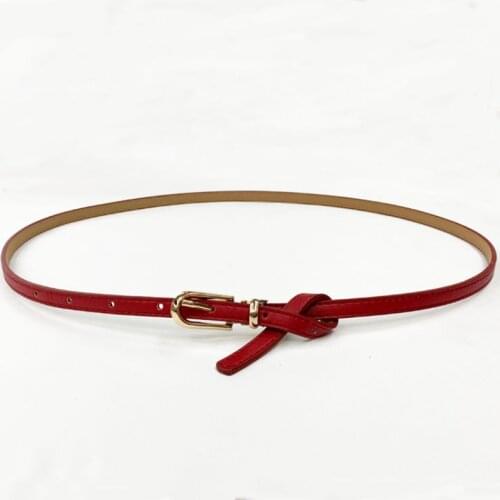 SHUCHAN New Korean Version of Womens Thin Belt Pin Buckle PU Small Belt Decoration Dress Can Cut Length Adult Fashion