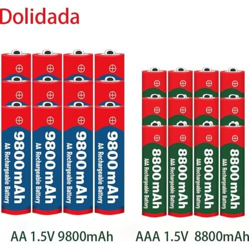 1.5V AA 9800 mAh + 1.5V AAA 8800 mAh alkaline 1.5V rechargeable battery for clock toy camera