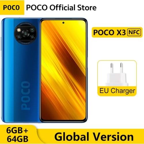 Global Version POCO X3 NFC 6GB RAM 64GB ROM Smartphone Snapdragon 732G Octa Core 64MP Quad Camera 120Hz Screen 5160mAh Battery