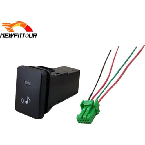 1PC LED Car Music Switch Button With Wire Fit For Toyota PRADO 2010-2019 Car Accessories