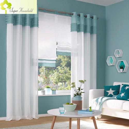 White Light-Transmitting Soft Polyester Imitation Cotton Tulle Curtains for Living Room Bedroom Pink Lace sheer window