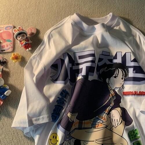 Temperament Girly print T-shirt diary apparel vintage Summer t-shirt Streetwear clothes Women clothing punk shirt Japanese anime