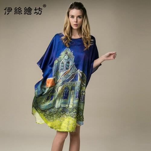 Women Silk Nightdress Women Summer 2019 Summer New Loose Loose Palace Silk SleepNightgown
