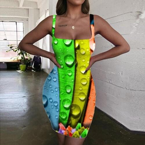 Giyu Brand Flowers Dresses Women Colorful Vestido Sexy Novelty Bodycon Dress Harajuku Sundress Womens Clothing Plus Size Vintage