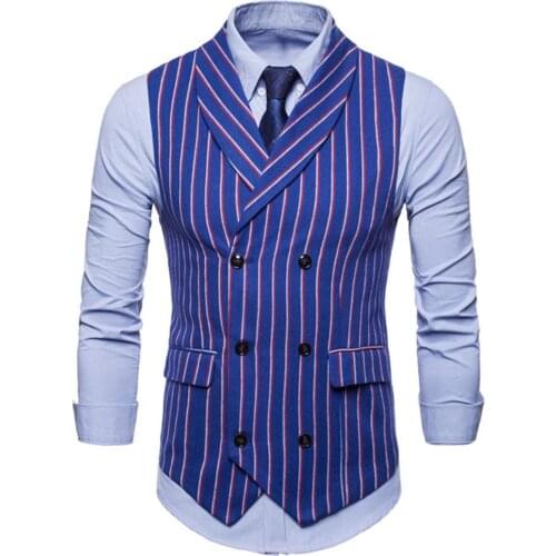 Stripe 2 Row Buttons Mens Spring Autumn Casual Sleeveless Vest Waistcoat Top new