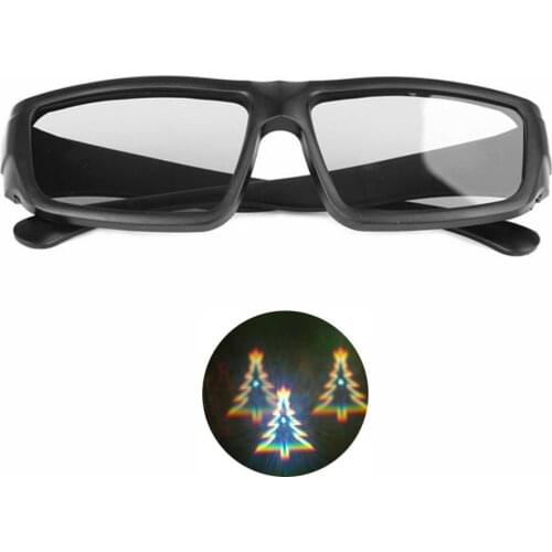 1pc Snowflake,Long Star,Christmas Tree,Star Smile,Santa,Heart Plastic Fireworks Diffraction Rainbow Grating Rave Prisms Glasses