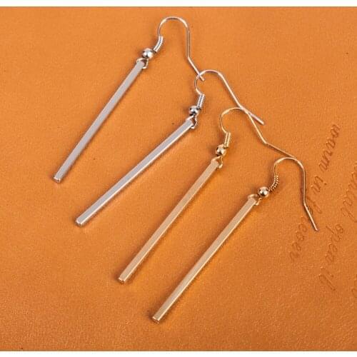 10 pairs/lot Women Drop Earrings Strip Long Tassel Earring Female Fashion Jewelry Simple Gold Silver Plated Eardrop Ear Jewelry