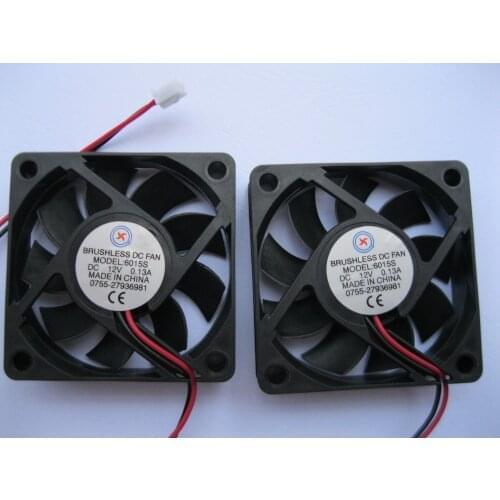 2 Pcs Brushless DC Cooling Fan 9 Blade 6015S 12V 60x60x15mm