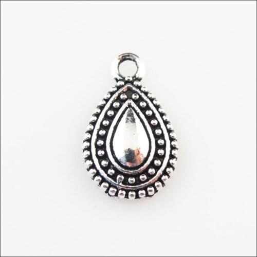 30 New Charms Teardrop Waterdrop Tibetan Silver Tone Pendants 10x16.5mm